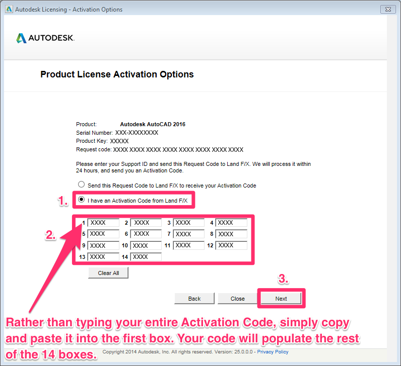activation code for autocad 2014 64 bit